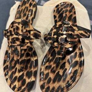 Tory Burch Brown Leopard Sandals